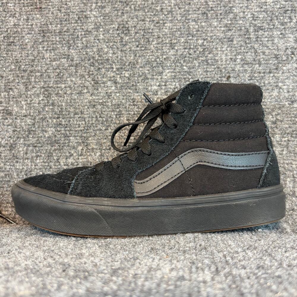 Vans Off The Wall Black Suede Canvas Hi Top Skate Shoes Men 5 Comfy Cush Sneaker